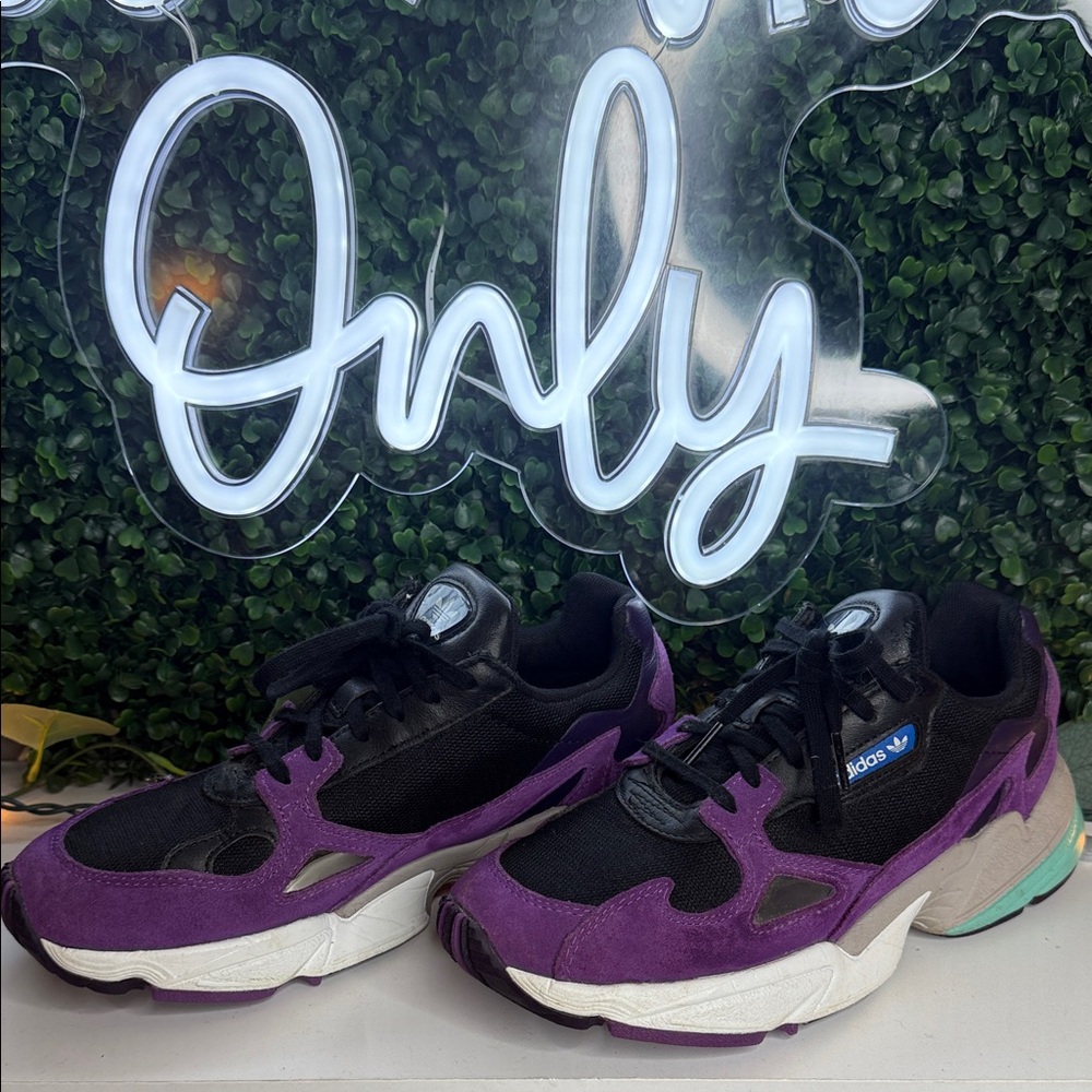 Adidas Black and Purple Sneakers
